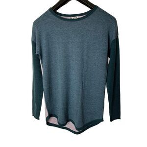 Smartwool Shadow Pine Colorblock Crew Sweater mist blue women’s size XS NEW NWT